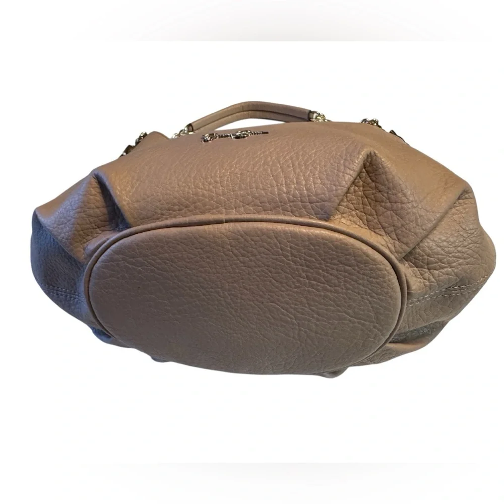 Jessica Simpson Elegant Modern Tan Taupe Shoulder Bag Purse Chain Handle CLEAN